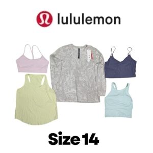5 piece Lululemon Bundle Size 14 A Mix Athletic Tops Sports Bras Tank Tops Long